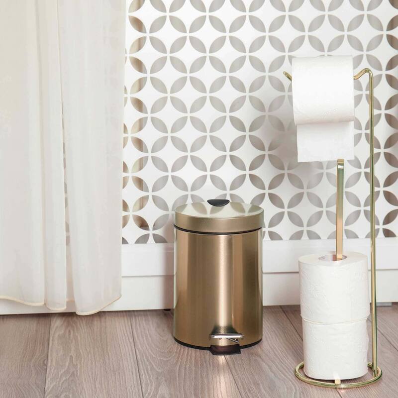 Brushed Gold Trash Can Soft Close Lid 3 Liters (0.8 Gallon) - 0.8 Gal.