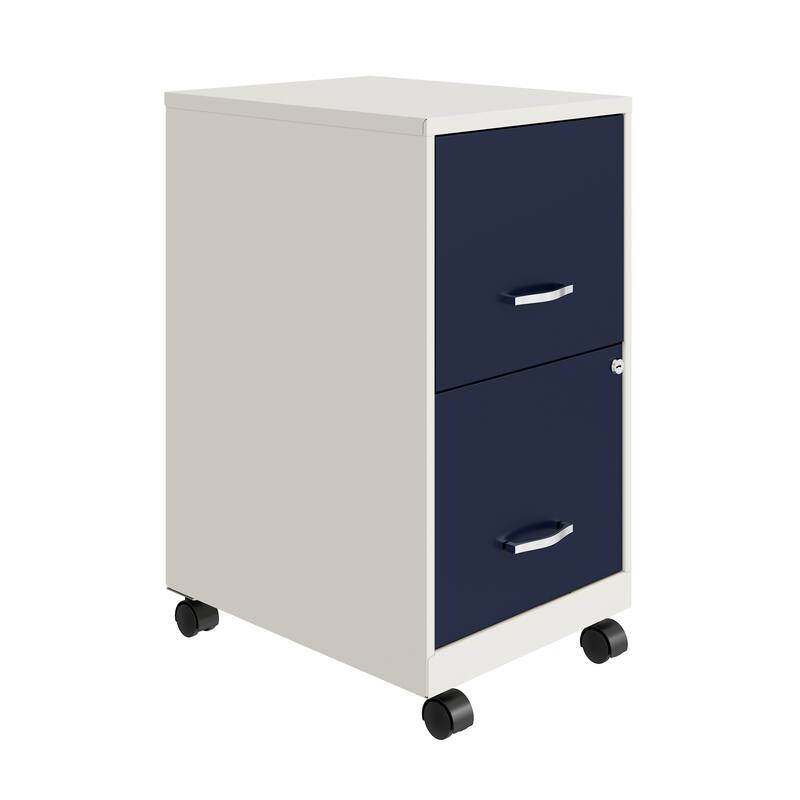 Space Solutions Pearl White 2-drawer Mobile File Cabinet - Blue