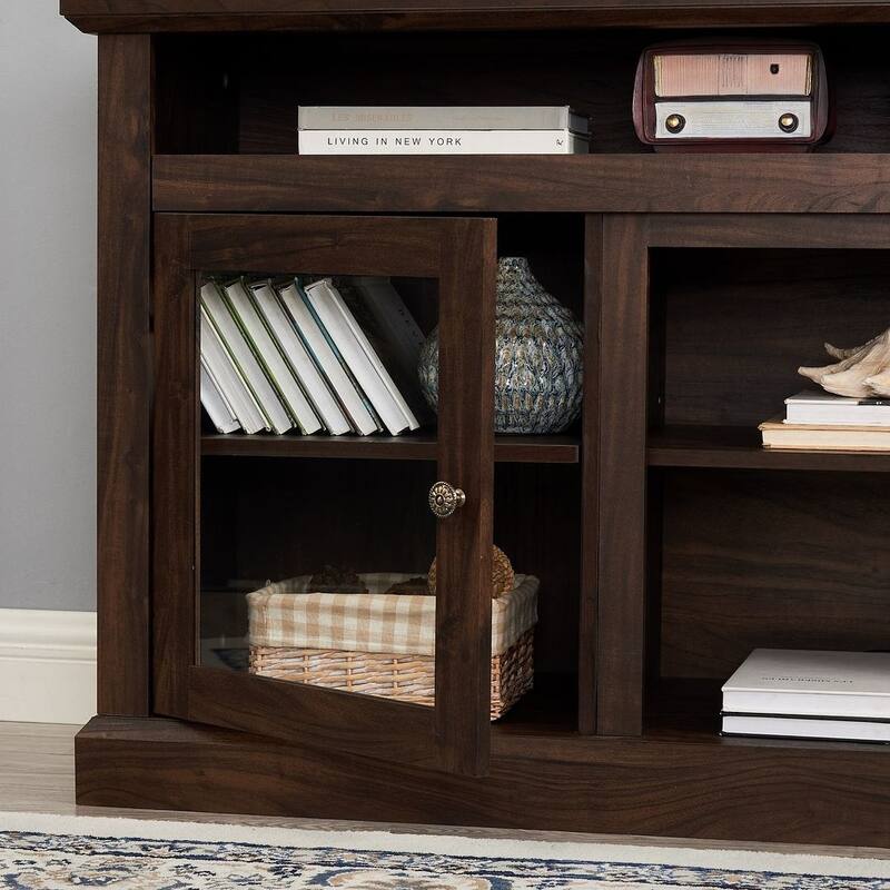 60'' American Traditional Style Contemporary TV Media Stand with Fireplace Insert