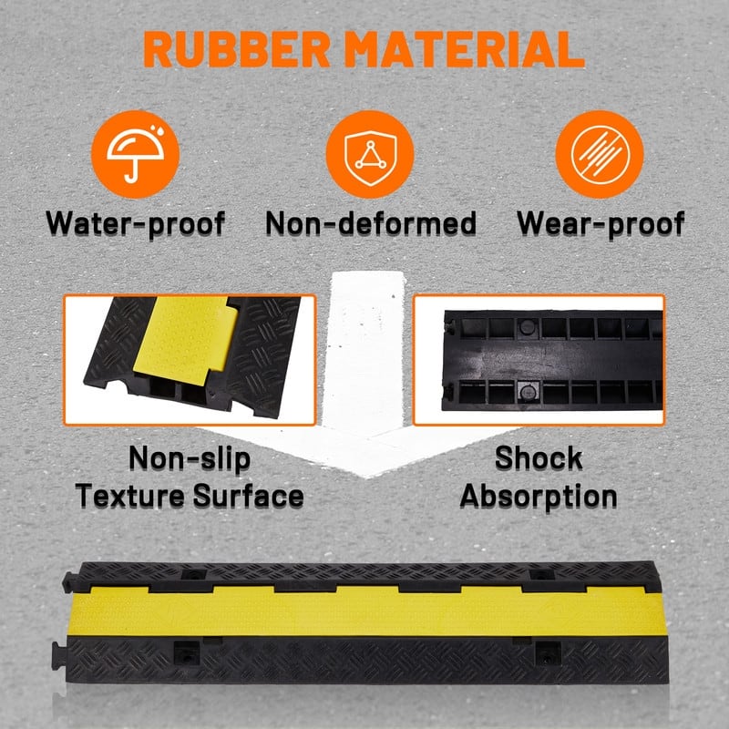 1Pcs 22000 lbs Capacity 3.18 ft. Driveway Rubber Traffic Speed Bumps - N/A