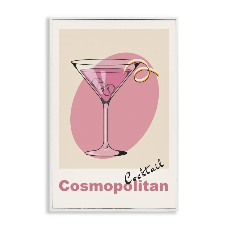 Stupell Vintage Cosmo Cocktail Framed Giclee Art Design By LSR Design Studio - 20 x 30 - White