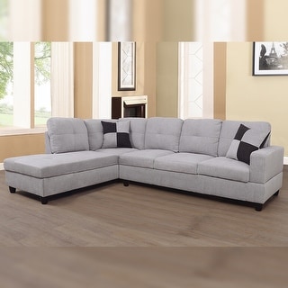 Star Home Living 2-piece Gray Microfiber Chaise Sectional