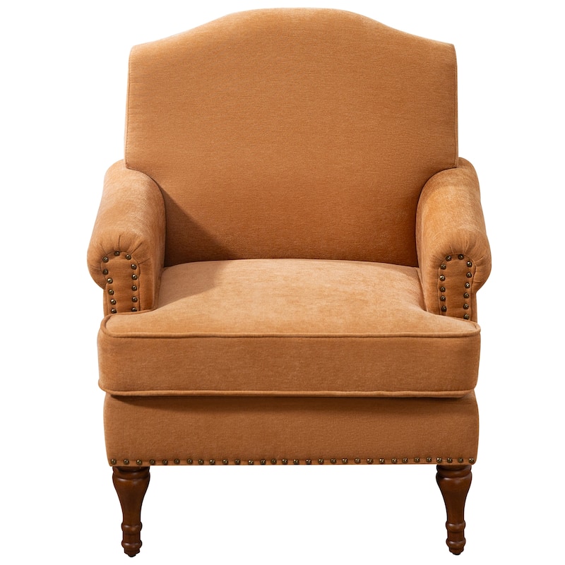 Chenille Accent Chair with Nailhead Trim