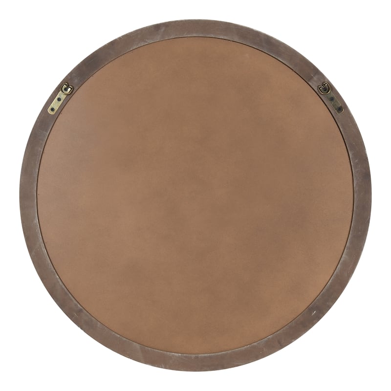Kate and Laurel Mansell Wood Framed Wall Mirror - 28" Diameter