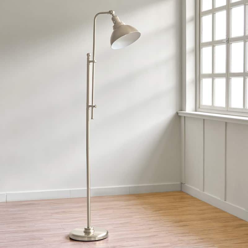CO-Z 65" Rustic Pharmacy Task Floor Lamp with Adjustable Metal Shade - 65-inch - Satin Nickel