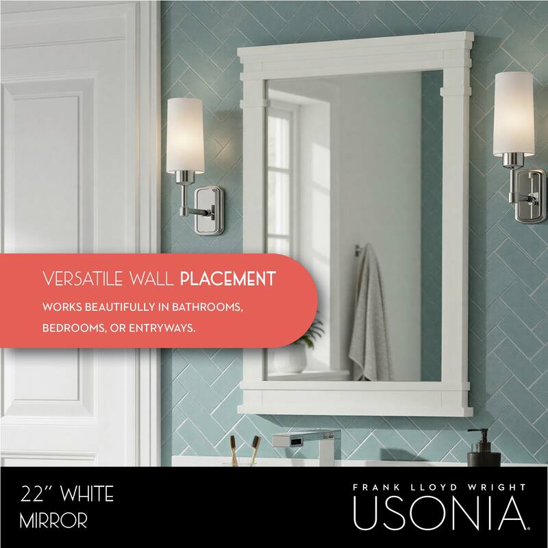 Frank Lloyd Wright USONIA® Harmony 22-inch Wood Mirror - 22 in