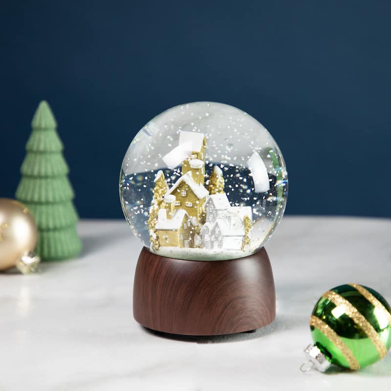 6.5" Holiday Village Wonderland Christmas Musical Snow Globe