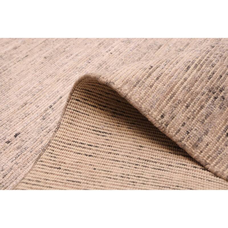 ECARPETGALLERY Hand Loomed Loreto Light Grey Viscose, Wool Rug - 5'5 x 7'9