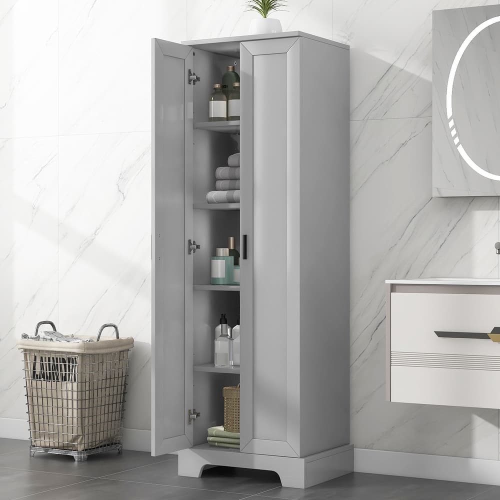 GDFStudio - Lucas Spacious Two-Door Storage Cabinet with Adjustable Shelves