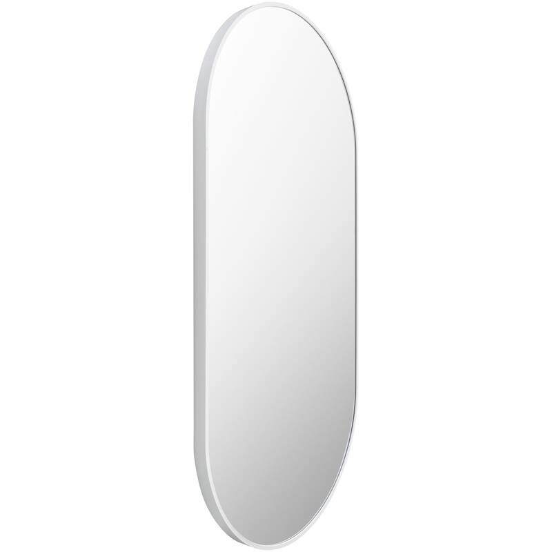 Livabliss Aranya Modern Aluminum Oval Pill-Shaped Accent Mirror