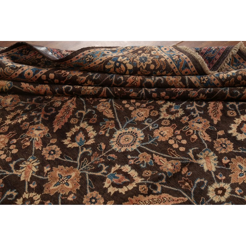 All-Over Brown Mood Persian Vintage Area Rug Handmade Wool Carpet - 8'5"x 12'0"