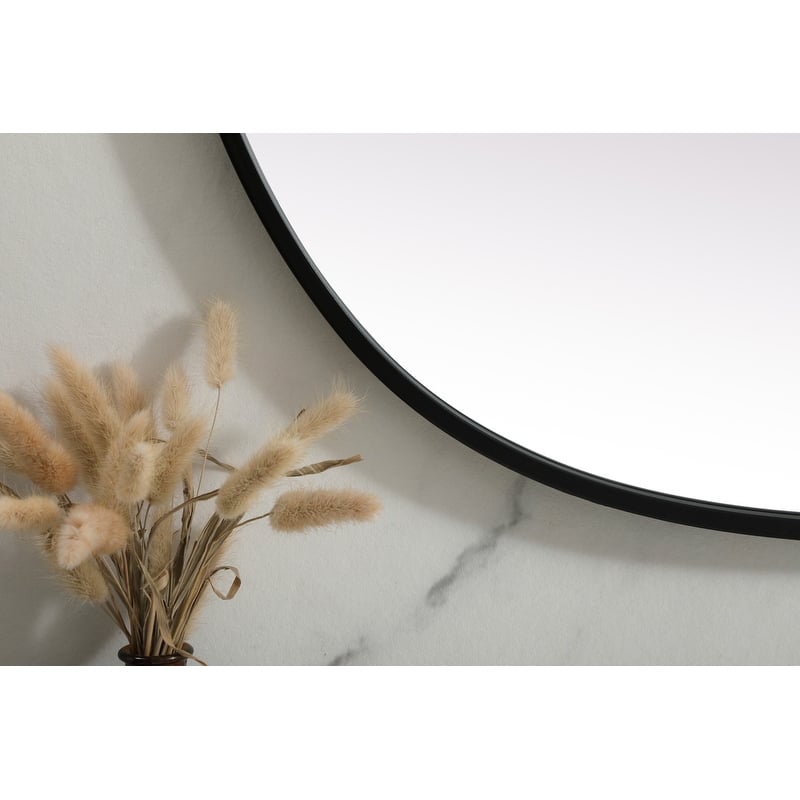 Indigo Home Metal Frame Oval Mirror 30x36 Inch