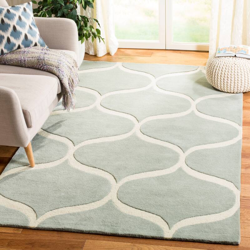 SAFAVIEH Handmade Cambridge Nenka Modern Wool Rug - 3' x 5' - Grey/Ivory