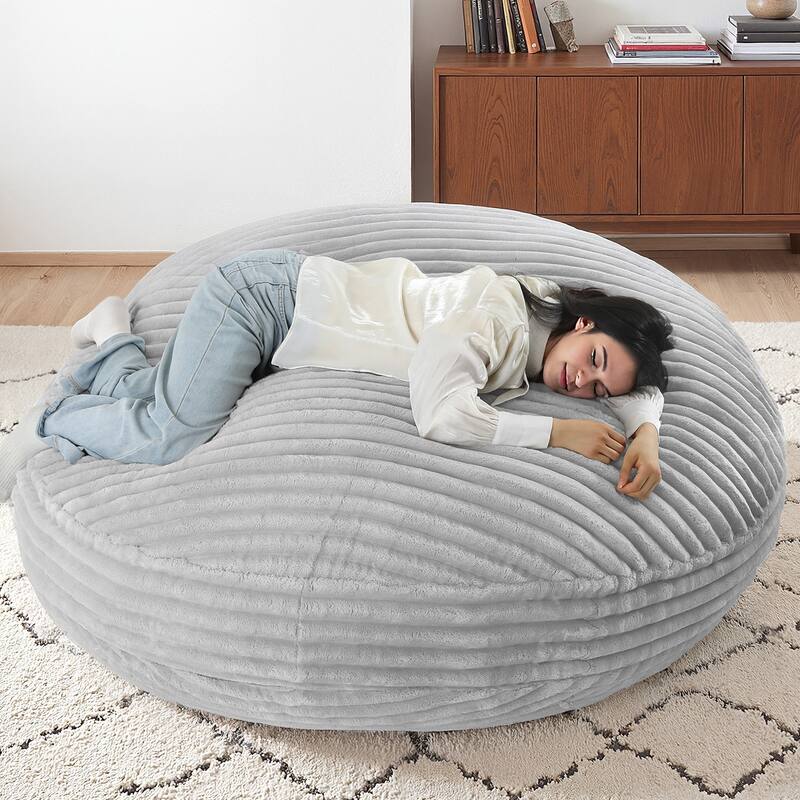 Oversized Bean Bag Chair Bean Bag Bed for Adults & Convertible - GRAY
