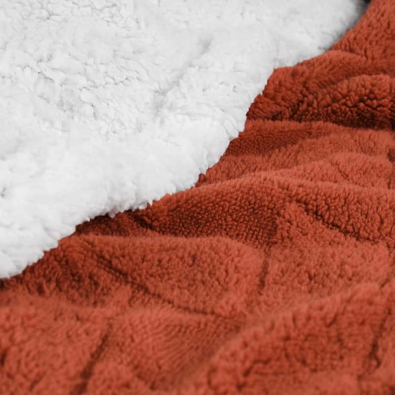 Superior Nuuk Jacquard Lattice Fluffy Sherpa Fleece Blanket