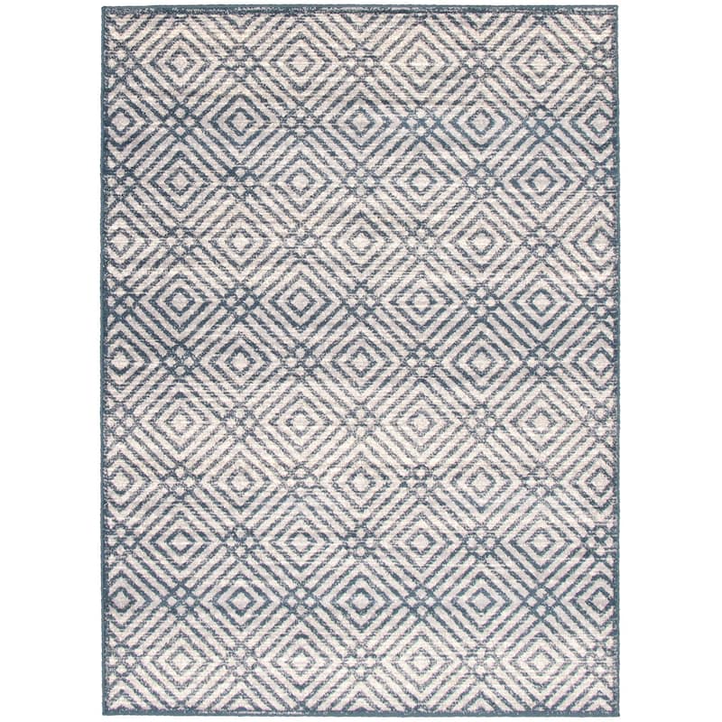 ECARPETGALLERY Ember Contemporary Rug - 7'10" x 10'2" - Petrol/ Silver