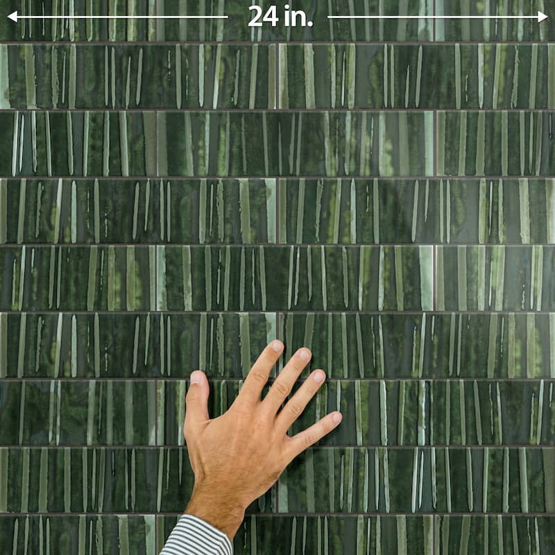 Merola Tile Joliet Prisma Jade 3" x 12" Fluted Ceramic Wall Tile