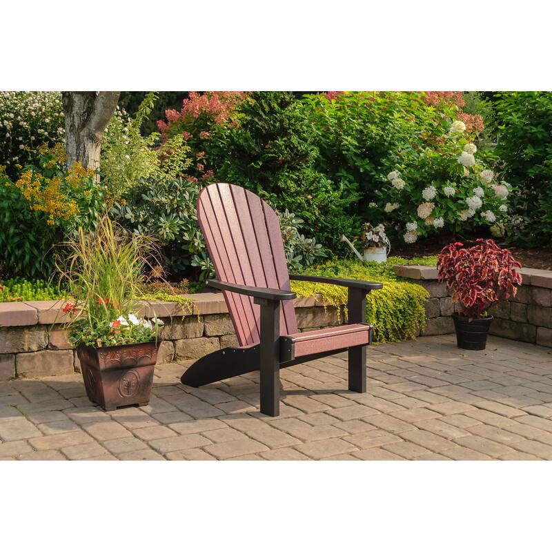 Poly Adirondack Chair - Cherry Wood/Black