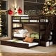 preview thumbnail 2 of 16, Stylish Stairway Twin-Over-Twin Bunk Bed with Twin size Trundle for Bedroom, Maximized Storage Space, Dorm, Espresso