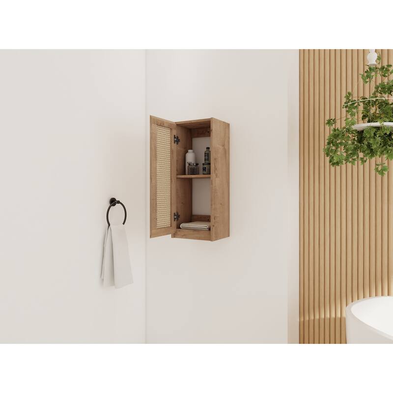 Modern Floating Bathroom Cabinet with Hidden Handle, Wall Mounted Side Cabinet Storage Cabinet