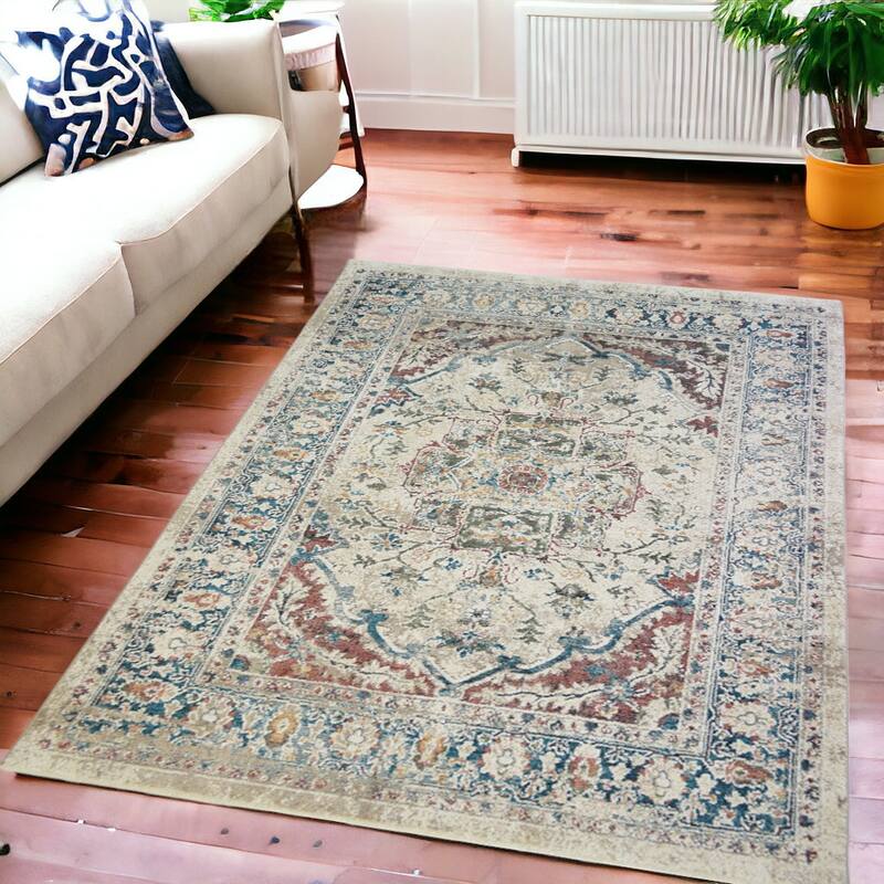 Cele Distressed Traditional Stain Resistant Woven with Fringe Area Rug By HomeRoots