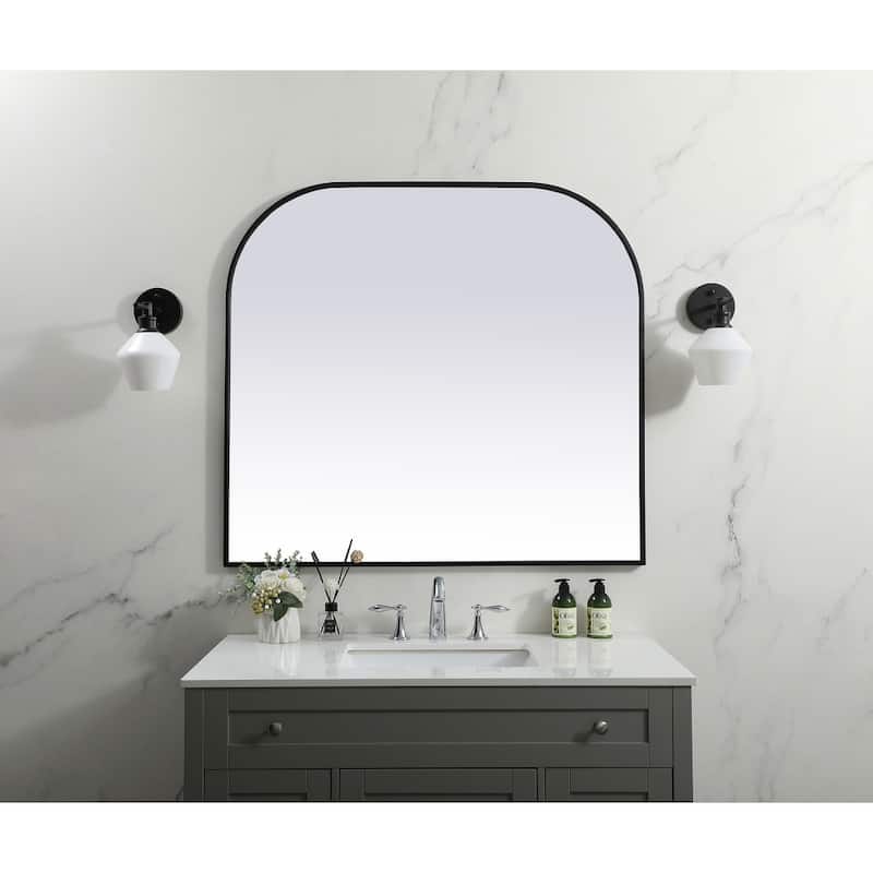 Indigo Home Metal Frame Arch Mirror 42x38 Inch