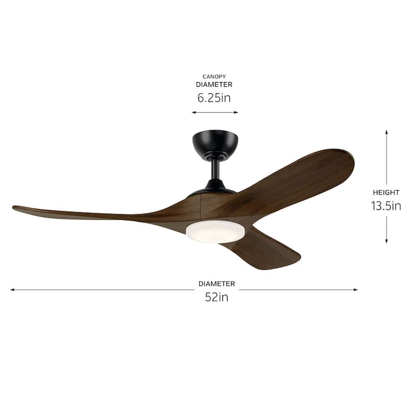 Kichler Lighting Mylo 53 Inch Ceiling Fan with Satin Etch Cased Opal Glass