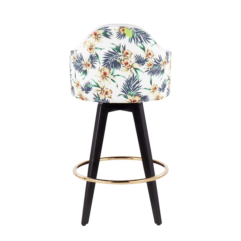 Carson Carrington Valsatra 26" Upholstered Counter Stool with Black Wood Base (Set of 2)