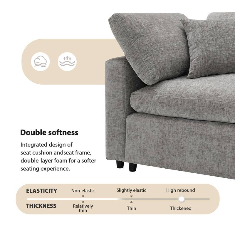 Modern Modular Cloud Sofa Bed with 6 Seat Sectional Couch Set