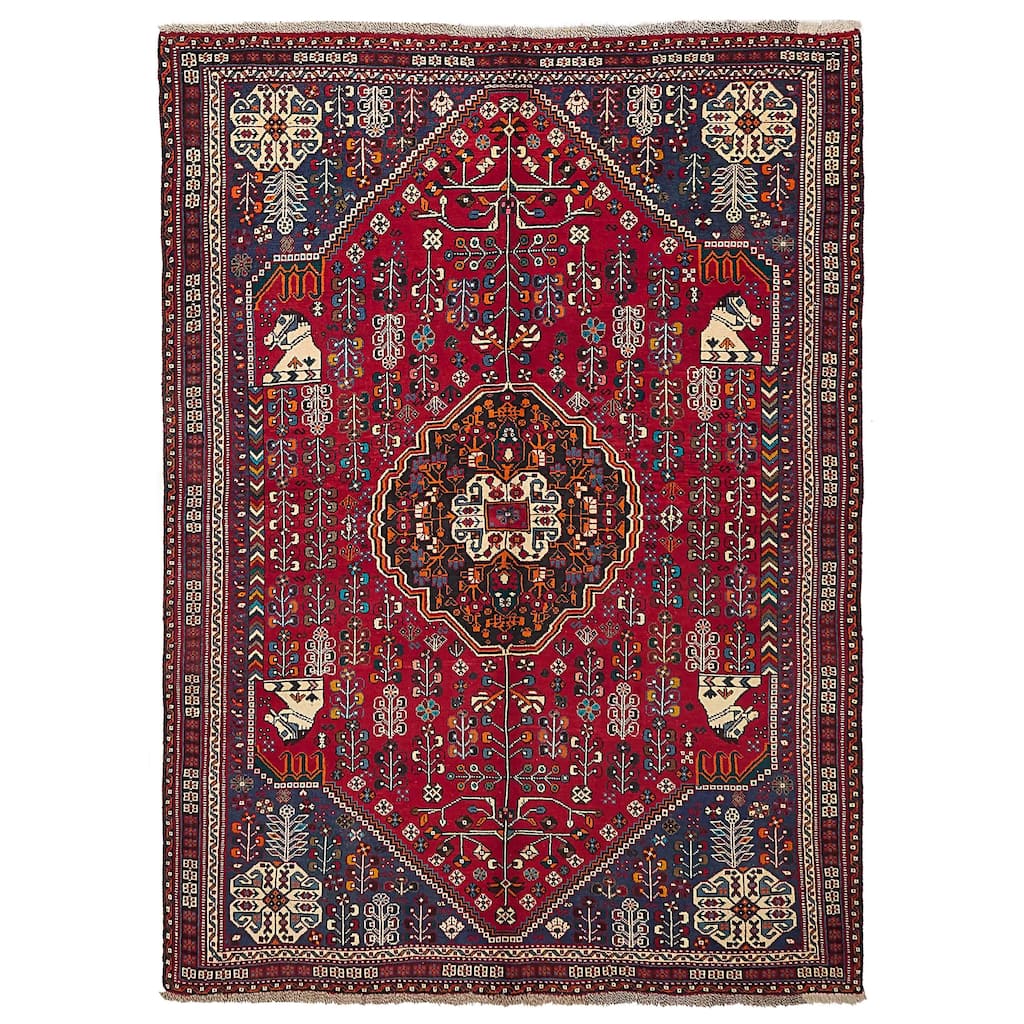 ECARPETGALLERY Hand-knotted Melis Vintage Red Wool Rug - 5'10 x 8'1