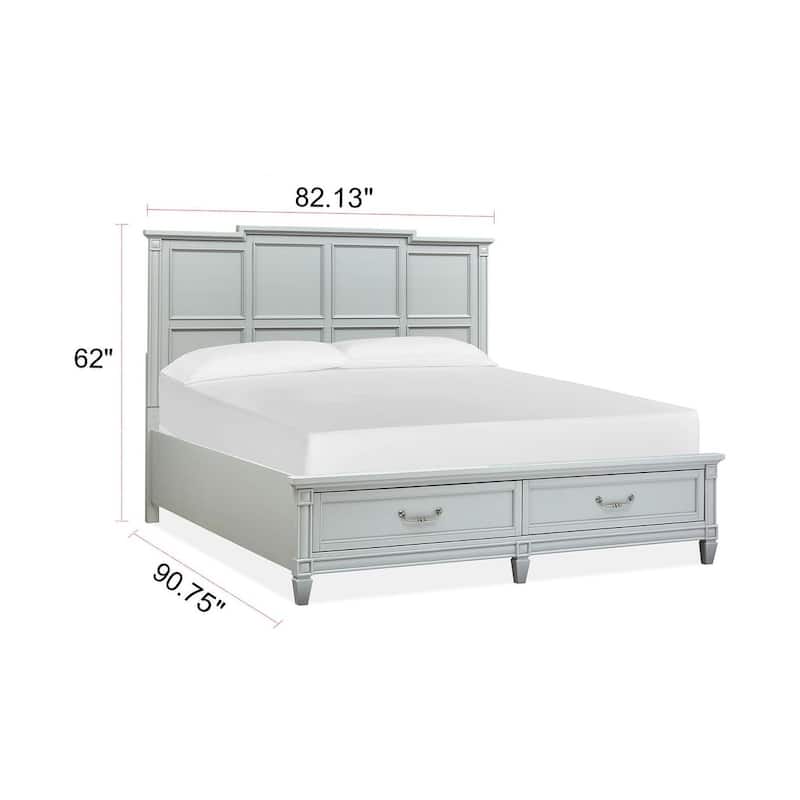 Magnussen Home Glenbrook Pebble Panel Storage Bed