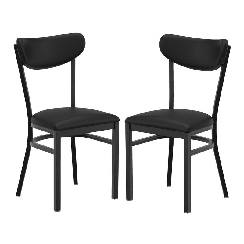 2PK Commercial Metal Dining Chairs with Boomerang Back