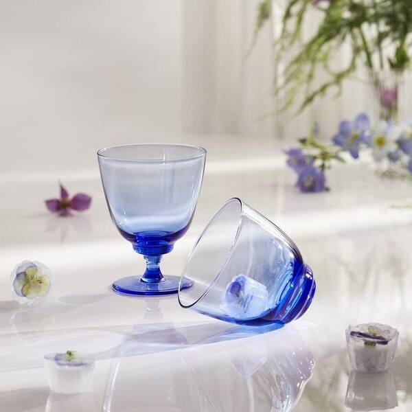 Holmegaard Flow Glass on Foot, Dark Blue - 11.8 oz - Bed Bath & Beyond -  40895158