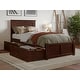 preview thumbnail 141 of 152, Nantucket Platform Bed with Footboard and Storage Drawers Walnut - Twin XL