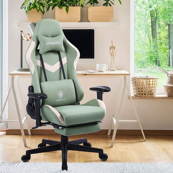 Comfortable Chairs Dowinx White Gaming Chair With Heated Massage