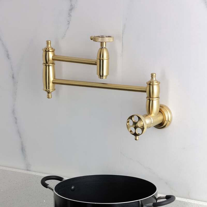 Wendell Two-Handle 1-Hole Wall Mount Pot Filler Faucet