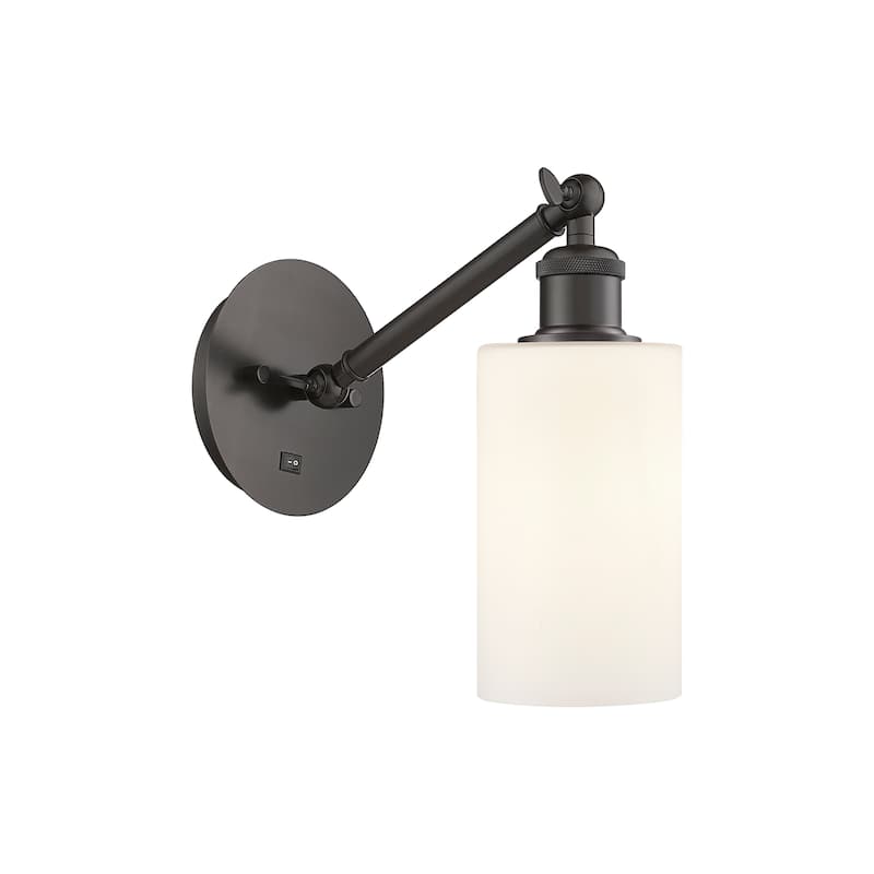 Innovations Lighting Ballston Clymer - 1 Light 5" Sconce - Arm Adjusts Up and Down - Oil Rubbed Bronze/Matte White