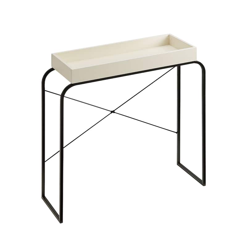 DH BASIC Modern Convenience Concepts Narrow Console Table with Shelf and Metal Legs by Denhour