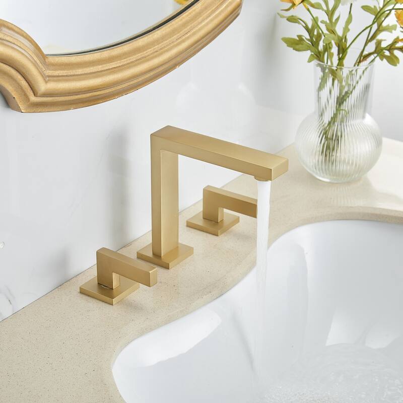 Brushed Golden Sink Faucet with Supply Hose - 6.37-in height