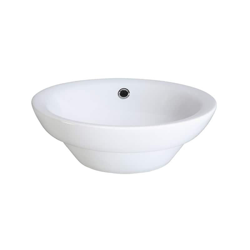 Elk Home Semi-Recessed Vessel Sink White Earthenware Sink
