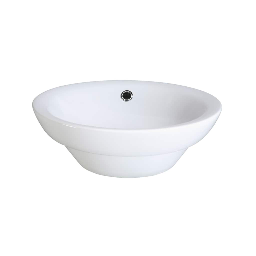 Elk Home Semi-Recessed Vessel Sink White Earthenware Sink