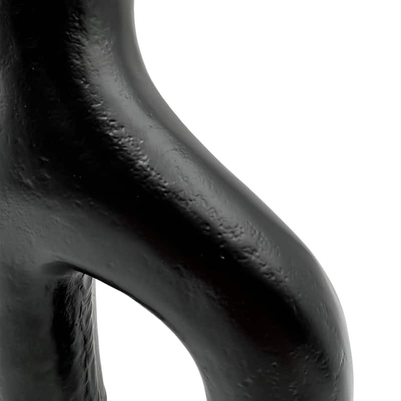 10 Inch Tall Decorative Handmade Aluminum Contemporary Flower Vase in Black