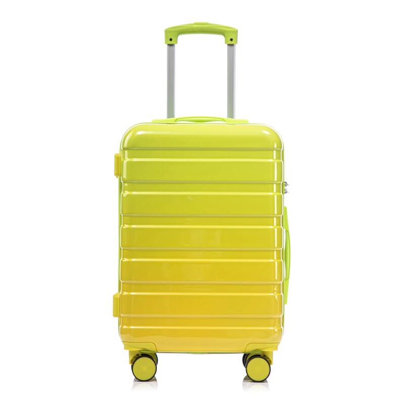 14In 20In 2 pcs in PC Spinner Wheel Luggage, Carry on Suitcase, With Gradient Color and Combination Lock