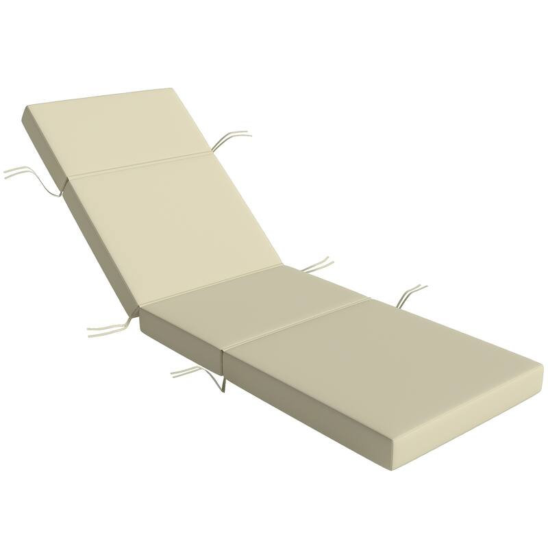 Outsunny Chaise Lounge Cushion, 4" Thick Outdoor Lounge Chair Cushions with Non-Slip Ties