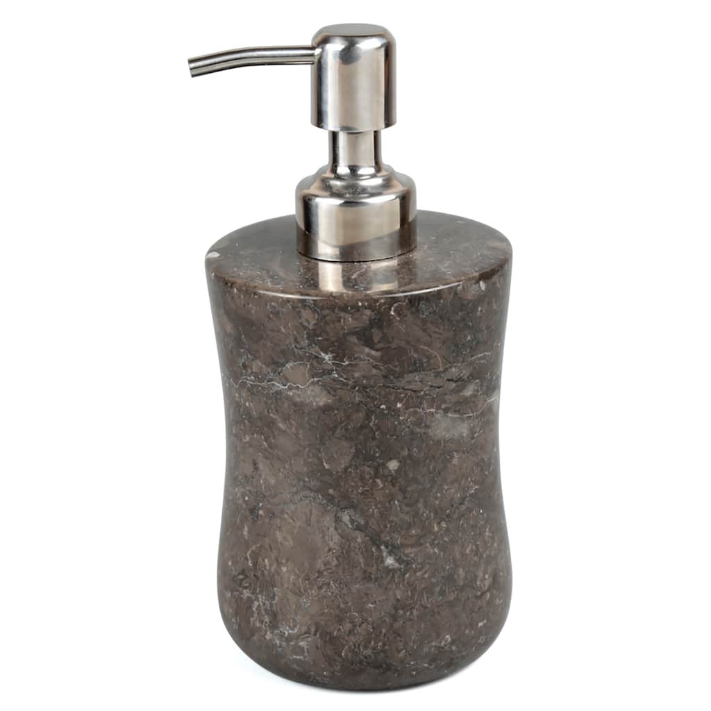 Creative Home Curvy Collection Charcoal Marble Liquid Soap Dispenser, Lotion Dispenser - Grey