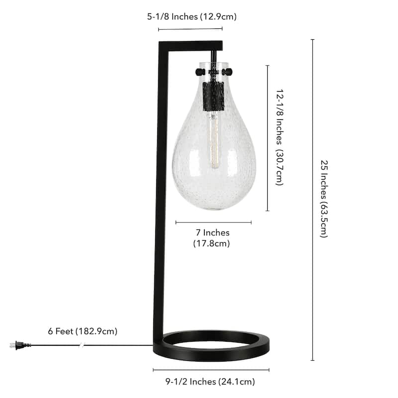 Carson Carrington Salabacke Seeded Glass Table Lamp