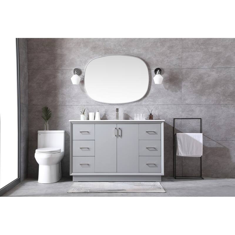 Elegant Lighting VF19654 Hayes 54" Free Standing Single Basin Vanity