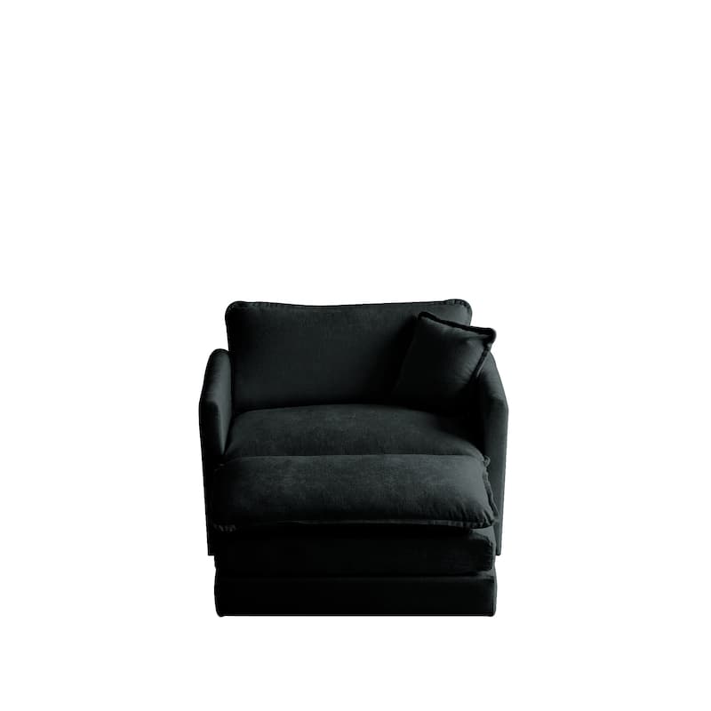 GDFStudio - Elowen Chenille Upholstered Accent Chair with Ottoman Set
