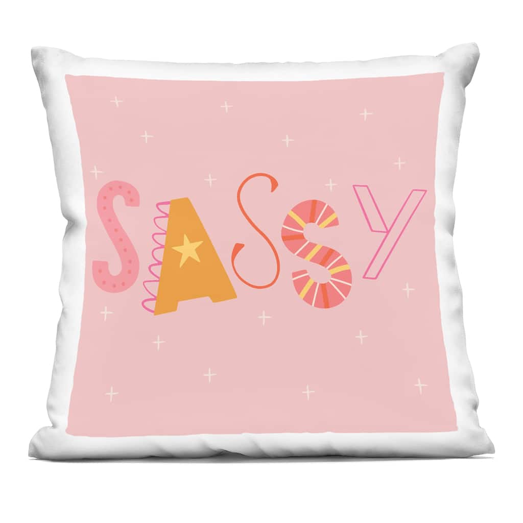 Stupell Pink & Yellow Sassy Typography Decorative Printed Throw Pillow Design by Sazerelli Designs