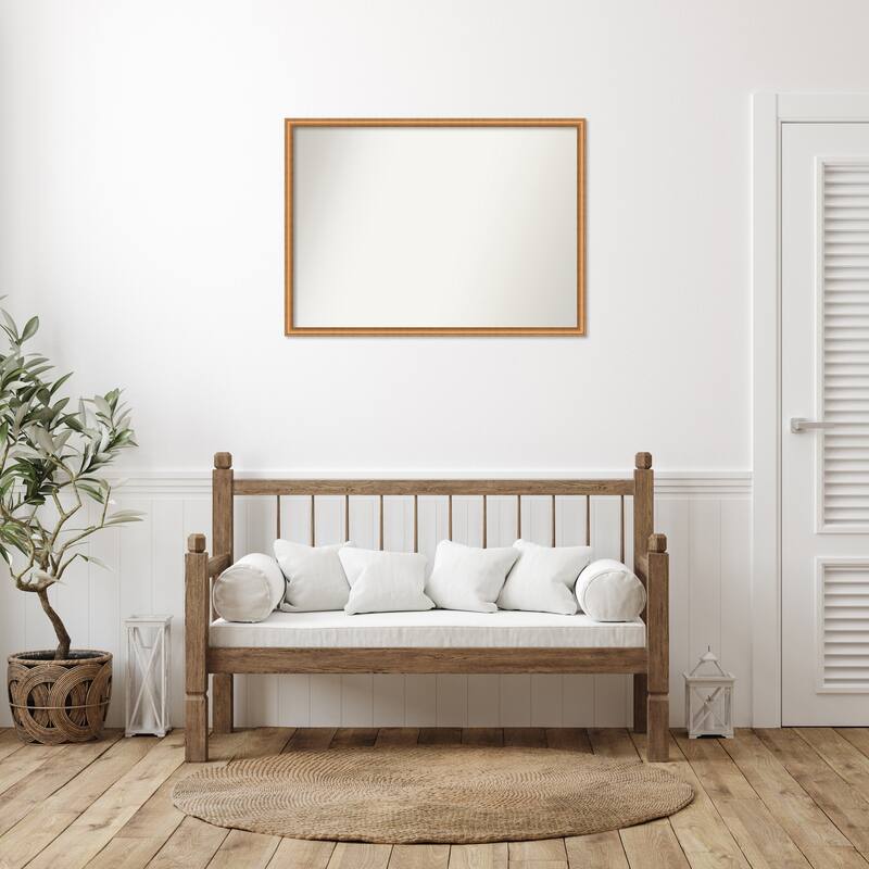 Salon Scoop Non-Beveled Wood Framed Wall Mirror